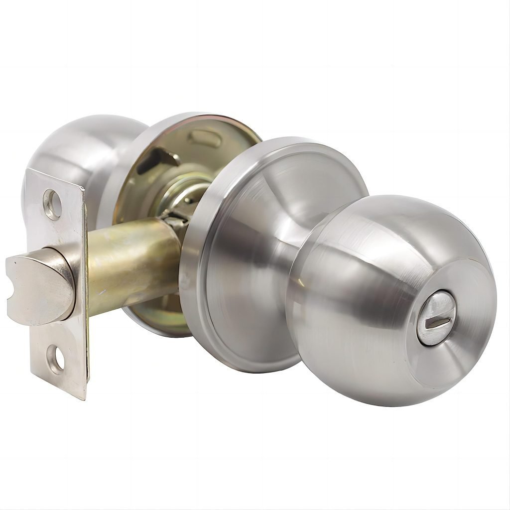 Tirador de puerta Qrity Acero Inoxidable: elegante y resistente lockset para entrada o paso, con base de cobre. Tamaño de pestillo 60 / 70mm.