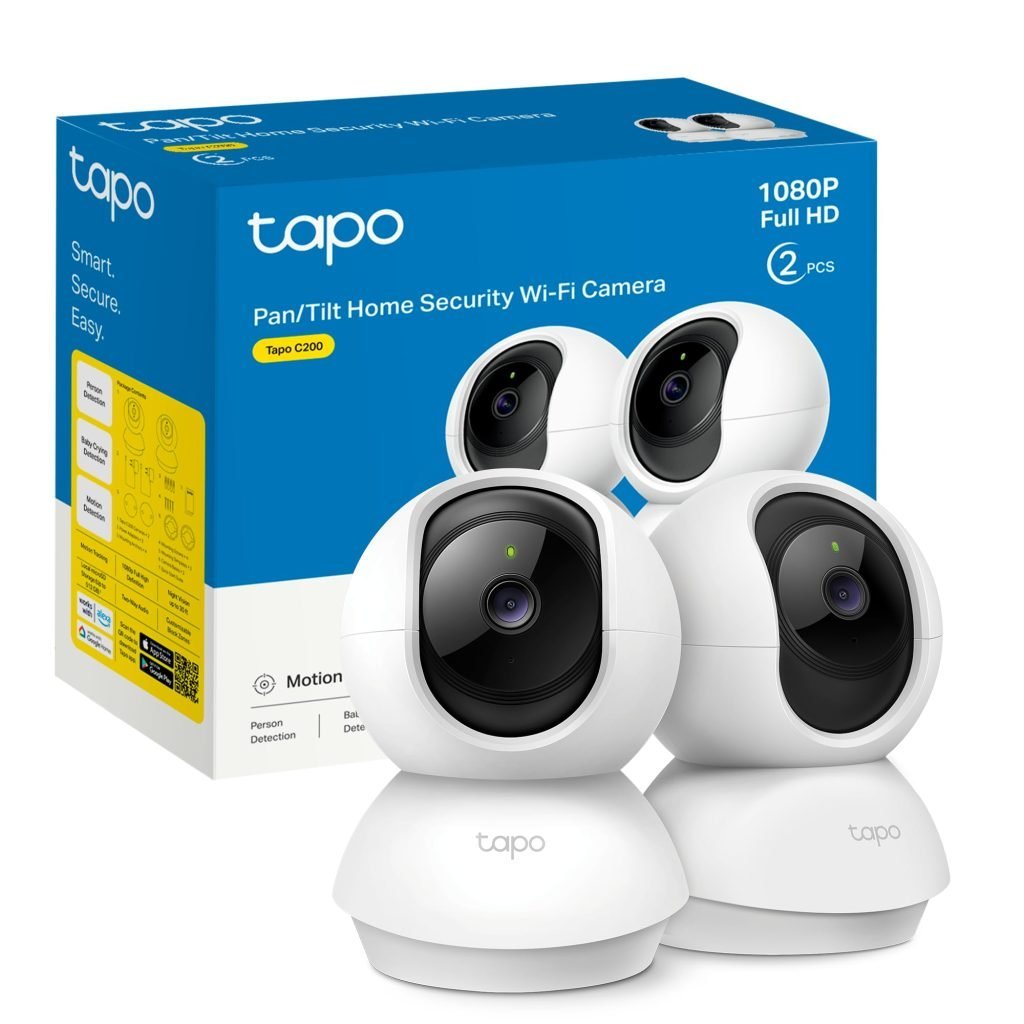 Tapo C200P2: Cámara IP WiFi 360° con Visión Nocturna y Detección de Movimiento - Vigilancia FHD 1080p