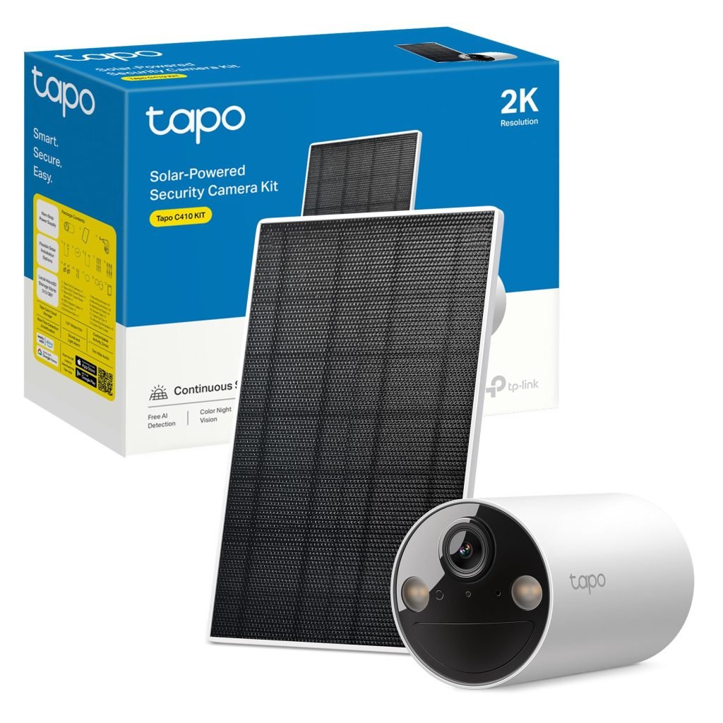 Tapo C410 Kit: Cámara de vigilancia Solar con IA, visión Nocturna de Color y batería de 6400mAh