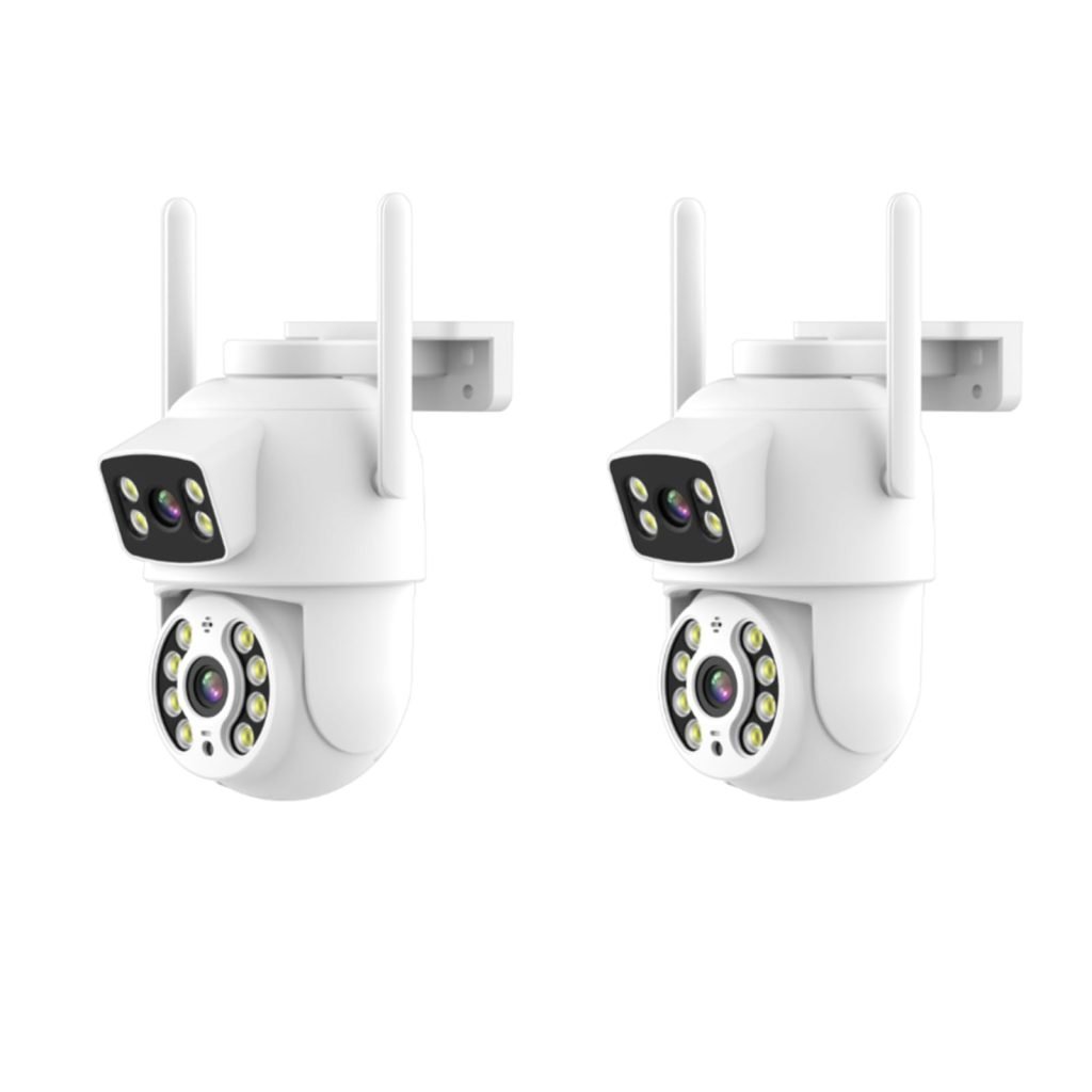 Anksono: Cámara de Vigilancia WiFi Exterior con Visión Nocturna en Color, Detección de Movimiento y Audio Bidireccional (2 Pack)