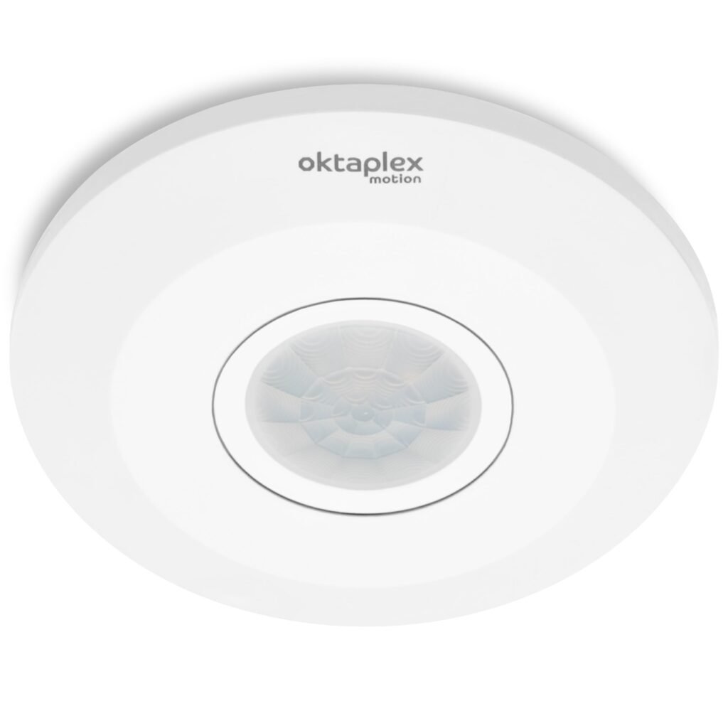 Oktaplex Ina Detector de Movimiento Interior: Seguridad 360° y Luz LED Eficiente