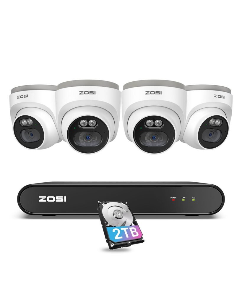 Zosi Kit de Cámaras PoE: Seguridad Avanzada con Visión Nocturna y Detección Inteligente