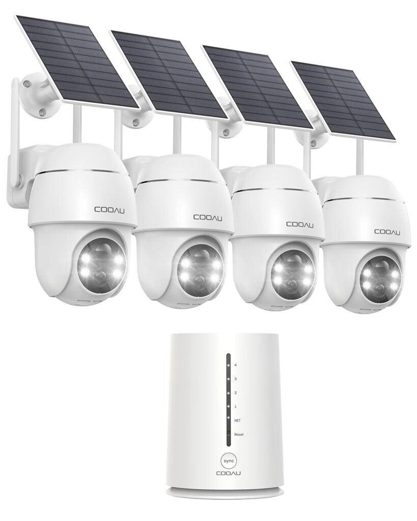 Vigilancia Exterior COOAU: Cámara WiFi 4MP con Panel Solar y Visión 360°